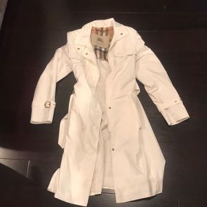 White Burberry London Rain Coat